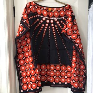 Gypset | Navy/Coral/Orange Kaftan Tunic Dress